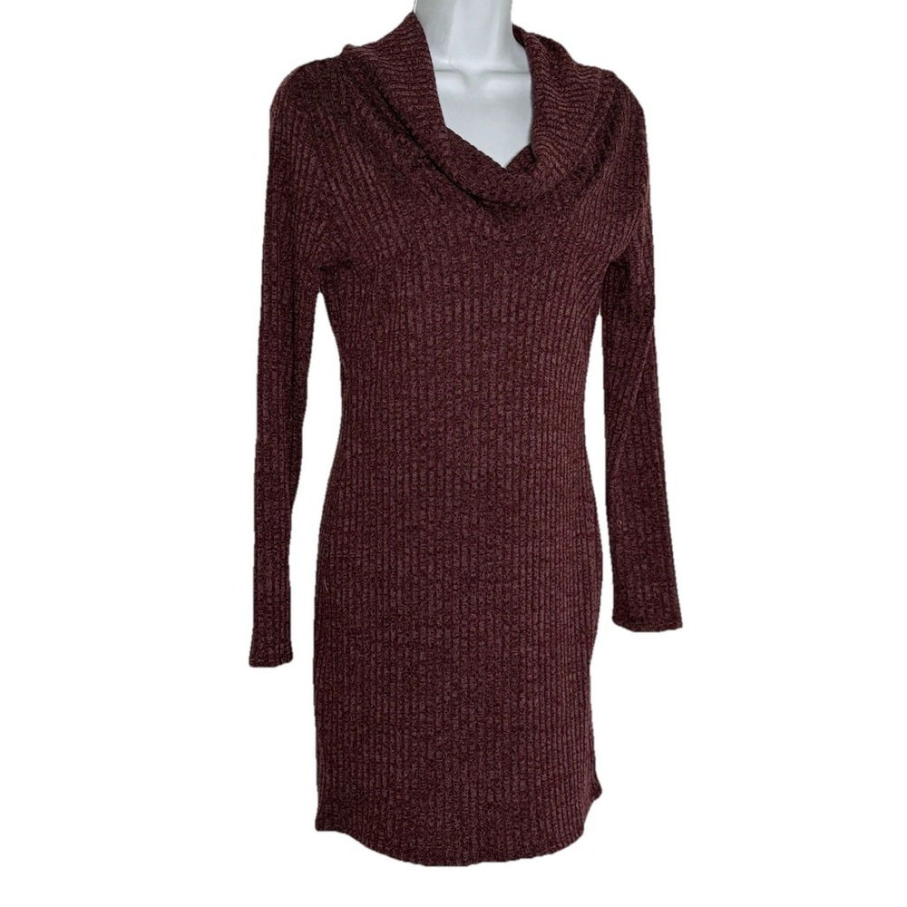 charlotte russe dress Ribbed Knit Cowl Neck LS SZ M Casual Going Out